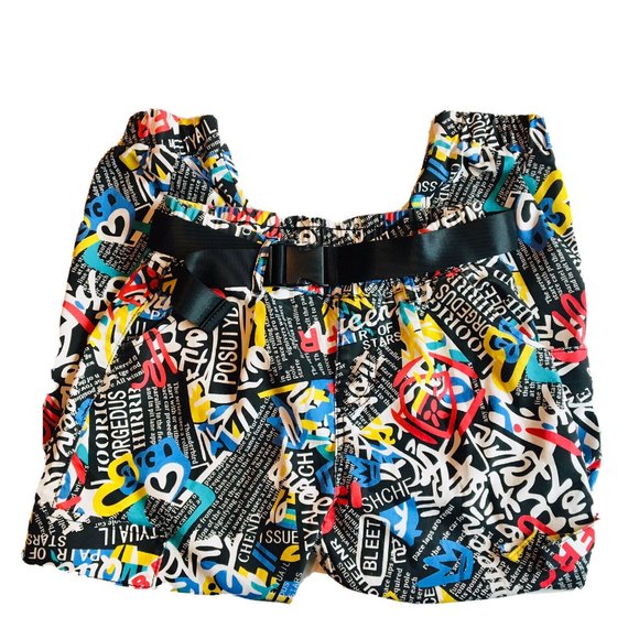 VIP‎ Jeans Urban Graffiti Jogger Style Ankle Faux Cargo Pants Size 7/8 Juniors - Picture 12 of 12